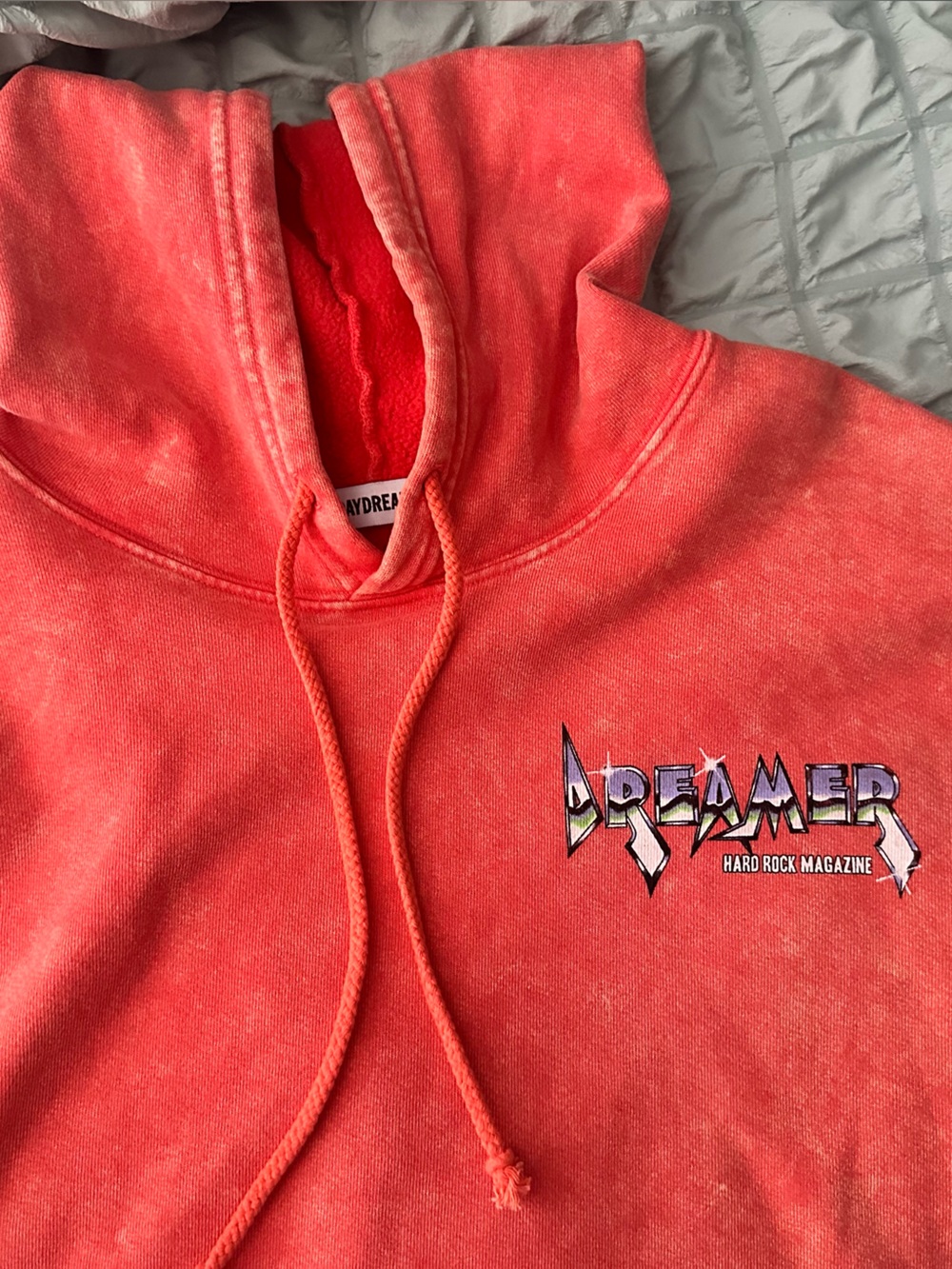 DayDreamer Coral Tie-Dye Women’s Cropped Hoodie Sweatshirt